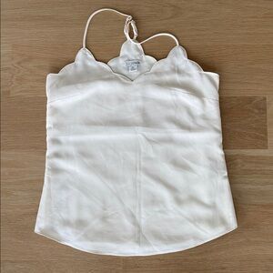 J. Crew Ivory Scalloped Camisole